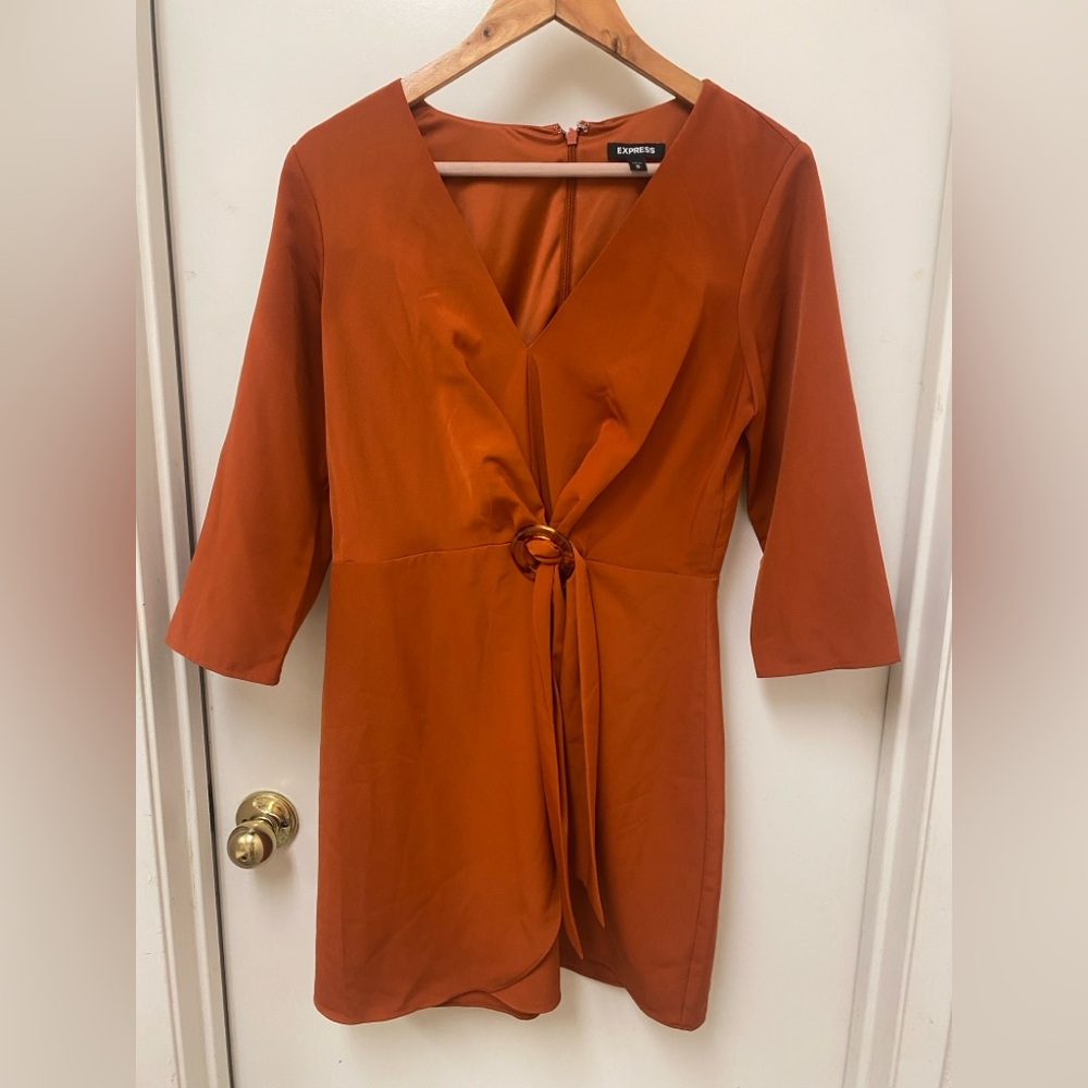 Express Women's Rust Long Sleeve Dress